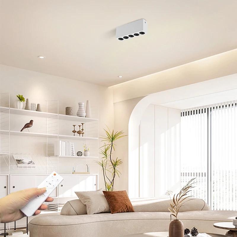 Spot light, open mounted led ceiling light, household ceiling free living room, no main light, square gall light, gr